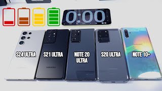 S24 Ultra VS S21 Ultra VS Note 20 Ultra VS S20 Ultra VS Note 10 Plus  PUBG Battery Drain Test [upl. by Ahseina]