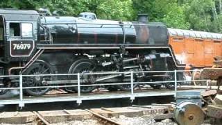 BR Standard 4 No 76079 Pocket Rocket is turned on pickering turntable at the NYMR [upl. by Nediarb]