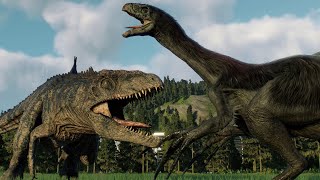 THERIZINOSAURUS VS DOMINION GIGANOTOSAURUS  Jurassic World Evolution 2 [upl. by Acila]