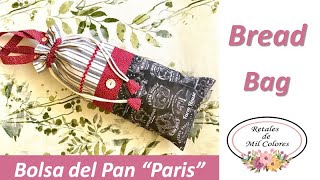 Bolsa del Pan Cocina quotParisquot Tutorial fácil paso a paso y patrones gratis 028 🛍🥖 [upl. by Hauger]