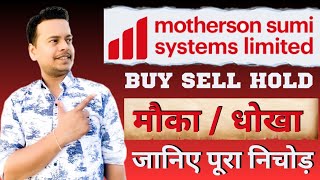 Latest Motherson Sumi News and Technical Analysis motherson sumi share next target stockmarket [upl. by Aenej]