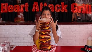 “19650 Calorie burger” OCTUPLE BYPASS BURGER  HEART ATTACK GRILL LAS VEGAS  leahshutkever [upl. by Lirrehs]