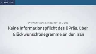 Fall des Monats – März 2024 BVerwG Urteil vom 09112023 – 10 C 422 [upl. by Krystalle]