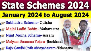 Schemes 2024  States Govt Scheme Current Affairs 2024  राज्यों की योजनाएं 2024 States Scheme 2024 [upl. by Namurt]