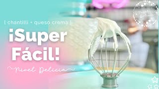 Betún de CHANTILLY con QUESO CREMA 🧁 receta BÁSICA de pastelería 🎂 ideal p DECORACIÓN de PASTELES [upl. by Zurn]