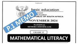 Copy of MEMO MATHEMATICAL LITERACY PAPER 1 GRADE 12 FINAL EXAMS NOVEMBER EXAMS 2024 THUNDEREDUC [upl. by Arrej169]