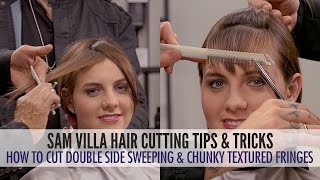 Double Identity Side Sweeping Fringe and Chunky Textured Fringe  2 Ways To Cut Bangs [upl. by Gael]