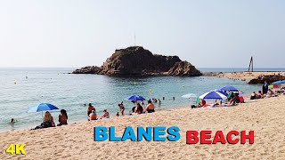 Blanes in Summer  Blanes Beach Walking Tour  August 2023 Spain 4K [upl. by Anabella]