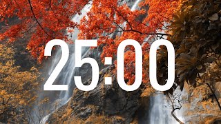 Fall Timer 25 Minutes with Relaxing Music Waterfall Sounds Autumn [upl. by Airotciv871]