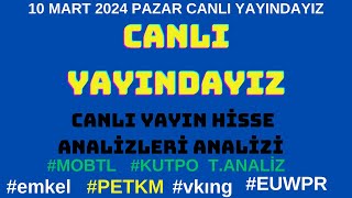 CANLI YAYIN CANLI YAYINDA ANALİ 10 MART 2024 PAZAR  BORSADAKIGOZUM VESTLTDGYOpengd EKSUNKOZA [upl. by Yarahs]