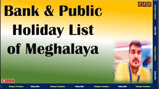 Meghalaya Bank and Govt Holiday List of 2020 [upl. by Ames904]