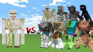 Golem Brine vs Every mobs in Minecraft Bedrock Edition  Golem Brine vs All mob [upl. by Yknarf]