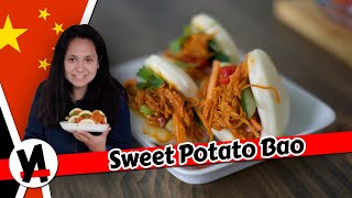 Sweet Potato Bao a VEGAN Western twist Part 3  VeganAsian Recipes [upl. by Marrin]