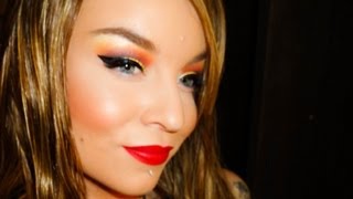 How To  Sunburst Eyes  Eye Tutorial Powwow Inspired Black Red Orange Yellow White [upl. by Rehposirhc]