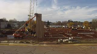 Installation of the First Wall Panel for the New Chisholm Elementary School [upl. by Yspyg92]