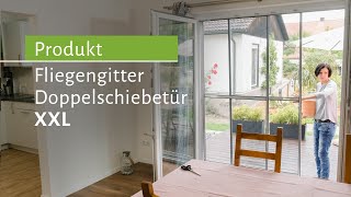 Fliegengitter Schiebetür XXL – langfristiger Schutz vor Insekten  insektenstopnet [upl. by Aeniah]