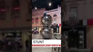 Guy jumps onto Malls Balls in Rundle Mall 7 Adelaide News [upl. by Rozele140]