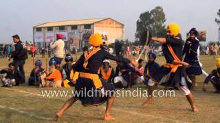 Sikhs men demonstrate their Gatka skills in slow motion [upl. by Bil]