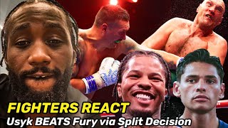 FIGHTERS REACT to Usyk DROPPING amp BEATING Tyson Fury Crawford Gervonta Pacquiao Ryan MORE [upl. by Hairej]