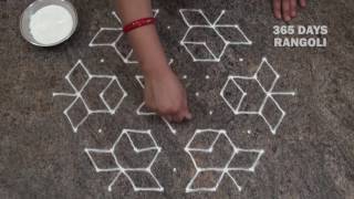 simple rangoli design easy rose rangolidesign with 11 dots [upl. by Lan]