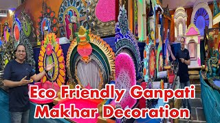 Eco Friendly Ganpati decoration Makhar 2023  खुप छान छान गणपती डेकोरेशन मखर  500  Starting Price [upl. by Fidelis]