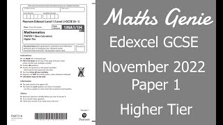 Edexcel Higher Paper 1 November 2022 Exam Walkthrough [upl. by Maite]