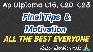 Ap diploma C16 C20 C23 Final exams tips all the best nithinkolluru [upl. by Benedikt]