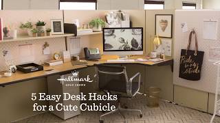 5 Easy Desk Hacks for a Cute Cubicle [upl. by Landrum]