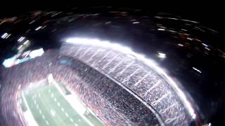 Broncos Thunderstorm Skydivers vs KC 111713 Night Game with Pyro Davids view [upl. by Eelanna]