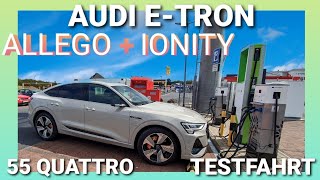 Audi e Tron 55 quattro bei Allego und Ionity geladen CheckampDrive [upl. by Durarte]