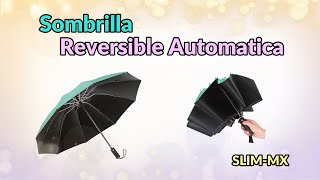 Sombrilla Reversible Automática  Retráctil  Paraguas  Lluvias  Slim Company [upl. by Eiffe]