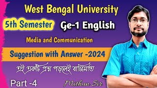 wbsu 5th sem ge1 english suggestion 2024General english suggestion 5th sem [upl. by Aderb]