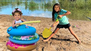 Deema and Sally Play Fun summer Adventure in the sand [upl. by Myrtice]