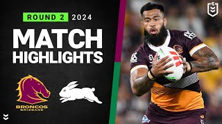 NRL 2024  Broncos v Rabbitohs  Match Highlights [upl. by Ardeed12]