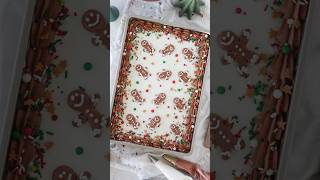 Gingerbread sheet cake with white chocolate buttercream Recipe on bakingwithblondiecom ♥️ baking [upl. by Alehcim809]