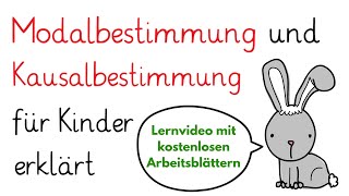 Modalbestimmung und Kausalbestimmung Adverbiale Bestimmungen  Deutsch Erklärung [upl. by Andris]