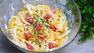 Leckerer Chinakohl Salat in 5 Min Ich werde nie müde den Salat zu essen Mit Tomaten und Joghurt [upl. by Winstonn]