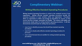 Writing Effective Standard Operating Procedures [upl. by Okiram]