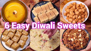 Diwali Recipes 2024  Quick amp Easy Sweets amp Desserts  6 Instant Healthy Deepavali Recipes [upl. by Llehsem]