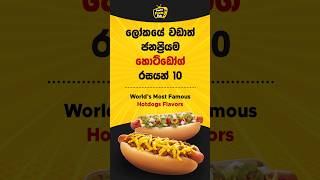 ලෝකයේ වඩාත් ජනප්‍රියම හොට්ඩෝග් රසයන් 10  Worlds Most Famous Hotdogs Flavors top viral facts [upl. by Llewkcor]