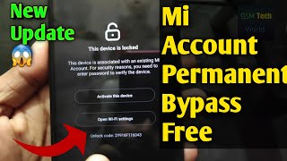 All Mi Account Free Bypass Permanent Unlock Without Pc Miui 1112 Android 1011 New Update 100 Work [upl. by Bonacci667]