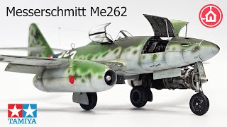 Tamiya 148 Messerschmitt Me262  Scale model aircraft kit 61087 [upl. by Nuahsyt922]