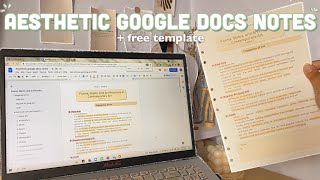 HOW TO MAKE AESTHETIC NOTES ON GOOGLE DOCS I Digital notetaking using google docs  free template [upl. by Dotti]