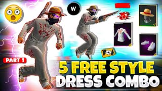 Top 5 Free Style  White ff  Dress Combination 🎯😍  Free Dress Combination  Part 1 [upl. by Adiell523]