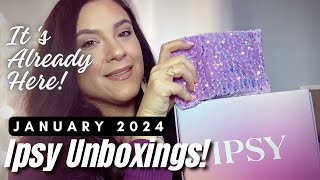 JANUARY 2024 IPSY GLAM BAG amp BOXYCHARM UNBOXINGS amp SWATCHES [upl. by Moorish496]