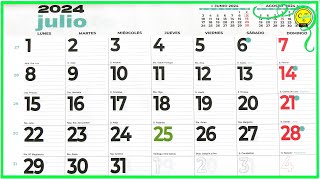 Calendario Almanaque Lunar Julio 2024 [upl. by Armat]