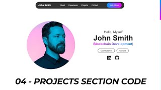 How to build a Simple Portfolio Website using HTML CSS amp JavaScript  Project Section Code [upl. by Engracia543]