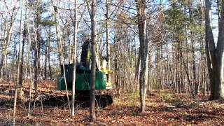 Timberjack 608 Feller Buncher Logging Oakham [upl. by Anairol]