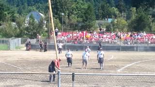 Highland Games Caber Toss Championship 2014 [upl. by Mehcanem680]