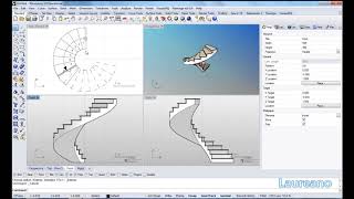 Rhino  Create spiral stairs in VisualARQ 20 11 [upl. by Ahsinev2]